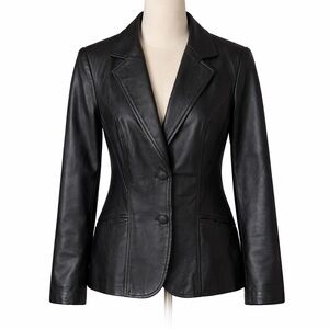 🖤 Danier Black Leather Blazer Jacket – Women’s S/P